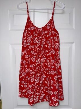 Forever 21 Red Floral Spaghetti Strap Sundress